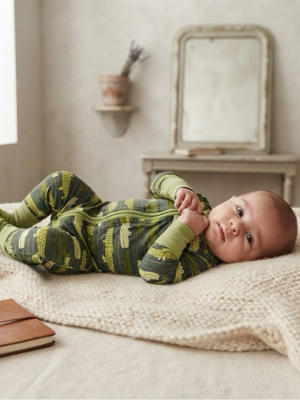 Little Sleepies Alligators Long Sleeve Fold Over Foot Sleeper